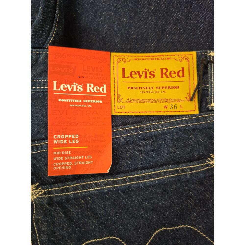 Levis Red Size 36 Cropped Wide Leg - Picture 5 of 5